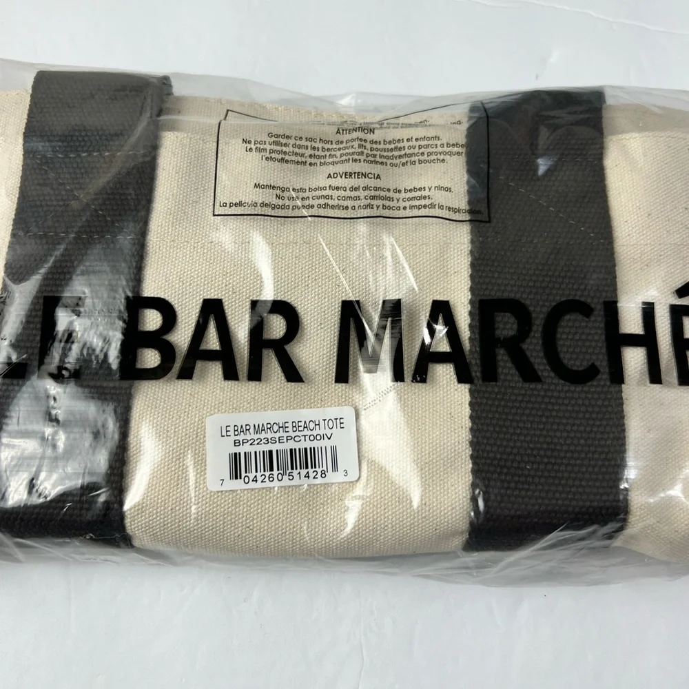 Le Bar Marche La Plage Limited Edition Canvas Tote Beach Pool Bag Oversized